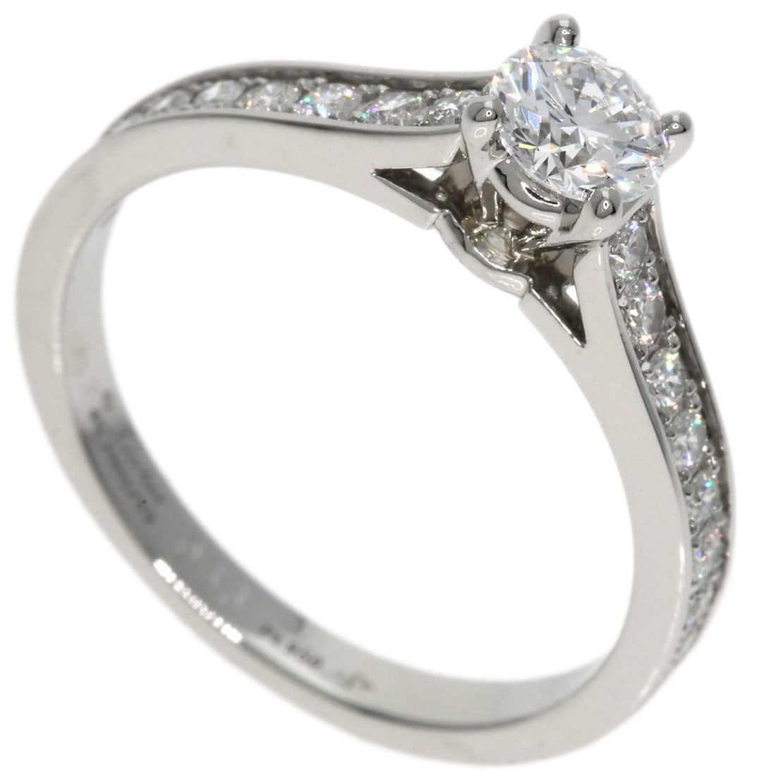 Cartier Solitaire Diamond Ring #49, Platinum PT950, Women's. (1 of 10)