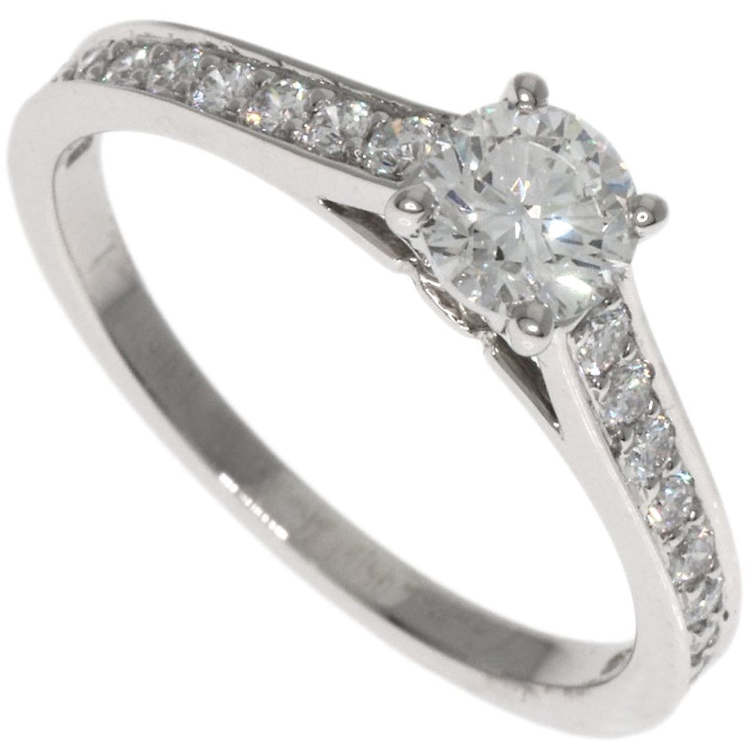 Cartier Solitaire Diamond Ring #46, Platinum PT950, Women's. (1 of 10)