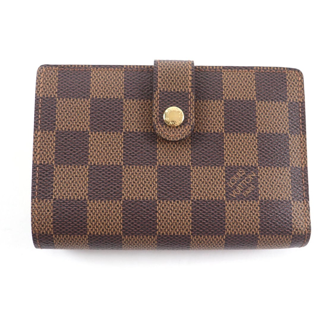 LOUIS VUITTON M61674 Damier Portefeuille Venois Leather Bi-fold Wallet, Brown, with Box, Made in (1 of 18)