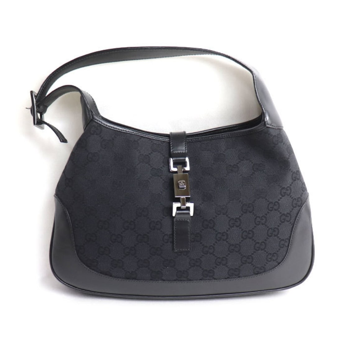 GUCCI Jackie GG Canvas One-Shoulder Bag, Black, 00963, Women's (1 of 11)