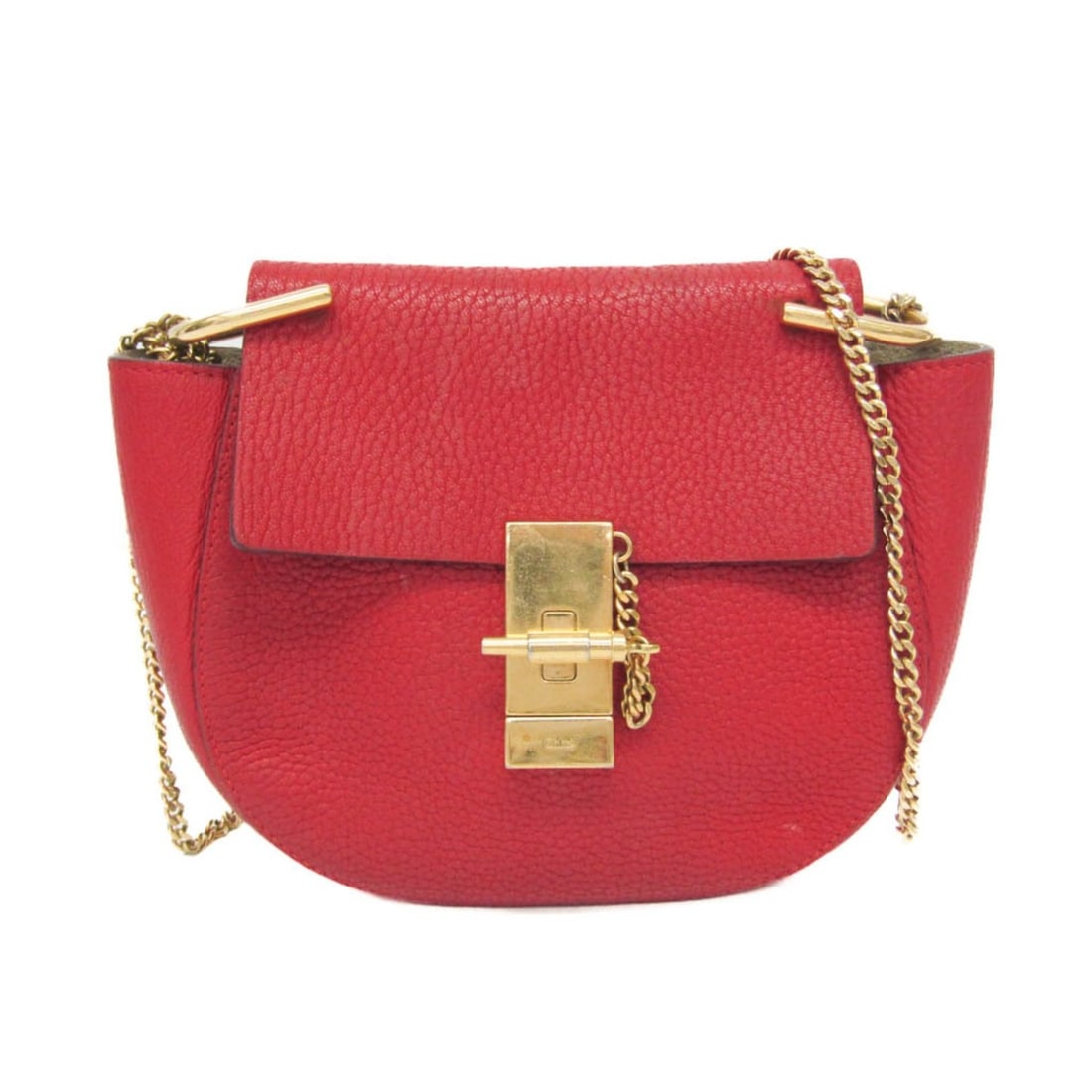 Chloé Drew Women's Leather Shoulder Bag Red Color (1 of 17)