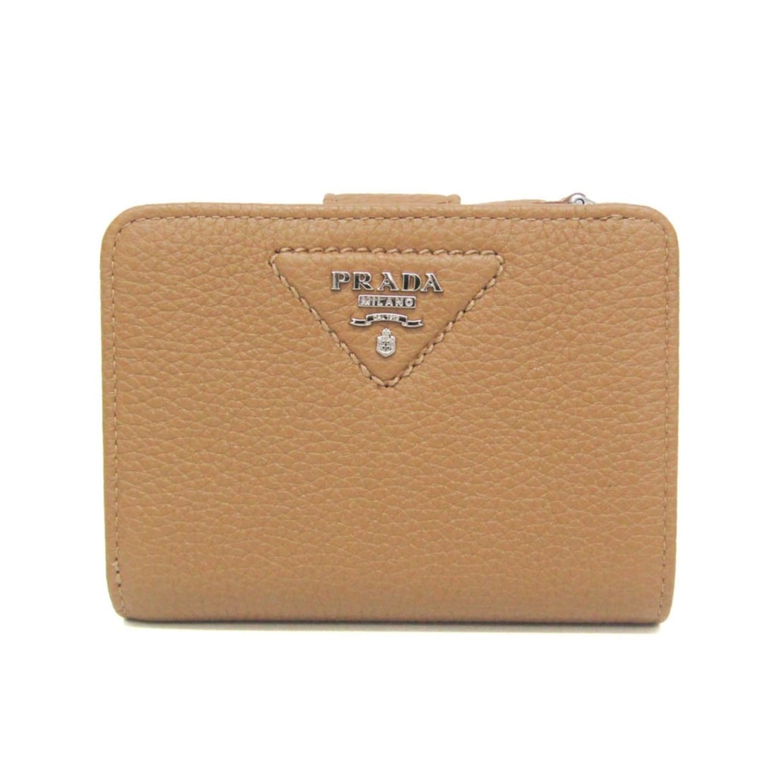 Prada VITELLO DAINO 1ML018 Women's Leather Middle Wallet (bi-fold) Camel (1 of 13)