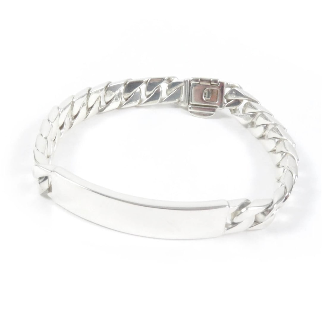 TIFFANY&Co. Tiffany Vintage ID Bracelet, Cuban Link Chain, SV925 Silver, Weight 53g, Men's (1 of 16)