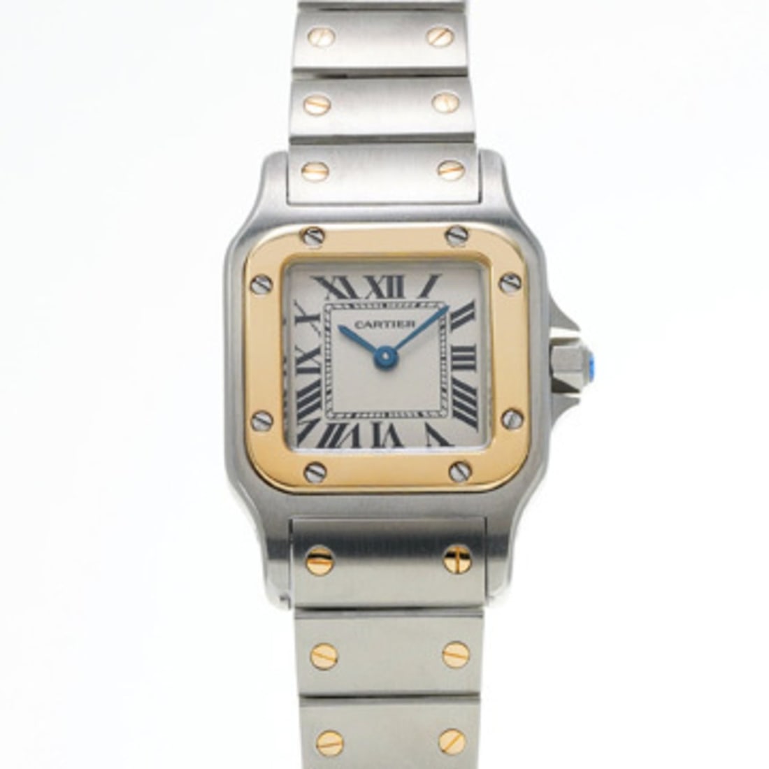 Cartier Santos Galbee SM W20012C4 Ivory Ladies Quartz Watch (Pre-owned) - Ginzo: --- Catalog ---Category: SizeWrist Size: 15.5cm / 6.1''Case Diameter: 26mm / 1.02''Category: DesignType: WristwatchGender: WomenColor (Dial): IvoryMaterial (Band): Stainless steel, Yellow goldMaterial