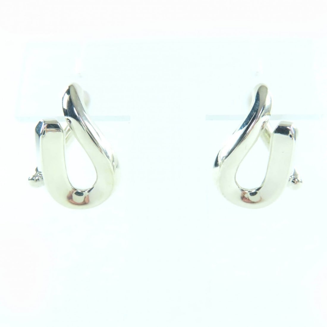 TIFFANY&Co. Tiffany Forge Single Link Earrings, AG925 Silver, with Box and Case, Weight 11g, (1 of 13)