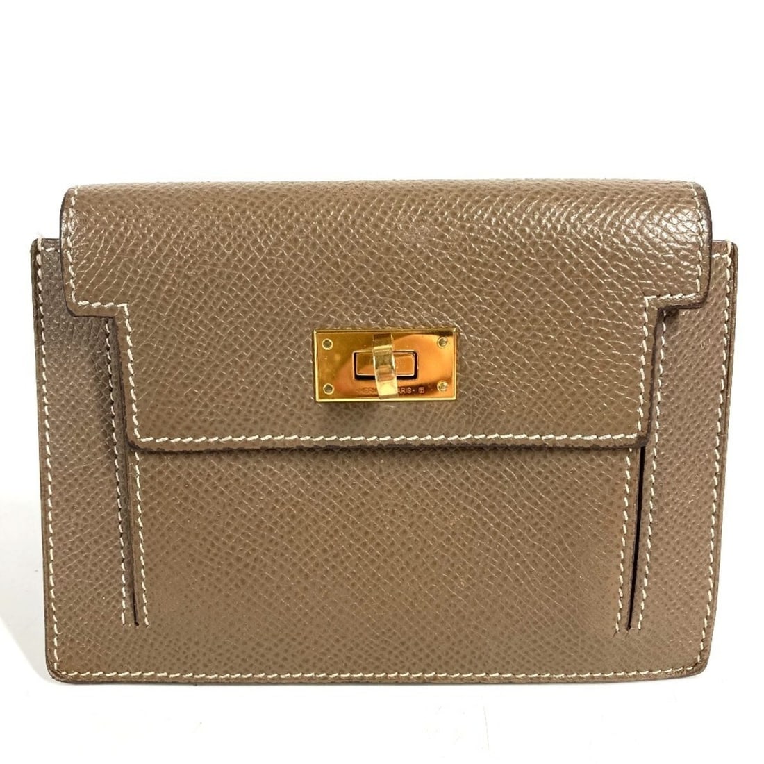 HERMES Kelly Pocket Compact with H Logo, Epson Etoupe, Gray, for Men and Women (1 of 11)