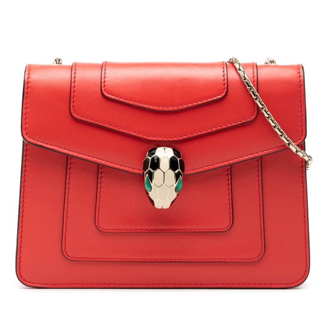 Bvlgari Serpenti Forever Crossbody Chain Shoulder Bag in Red Leather for Women: --- Catalog ---Category: SizeSize (HxWxD): 15cm x 19.5cm x 2.5cm / 5.9'' x 7.67'' x 0.98''Category: DesignType: Shoulder bagColor: Red colorGender: WomenMaterial: Leather Category: GeneralBrand: Bvlga