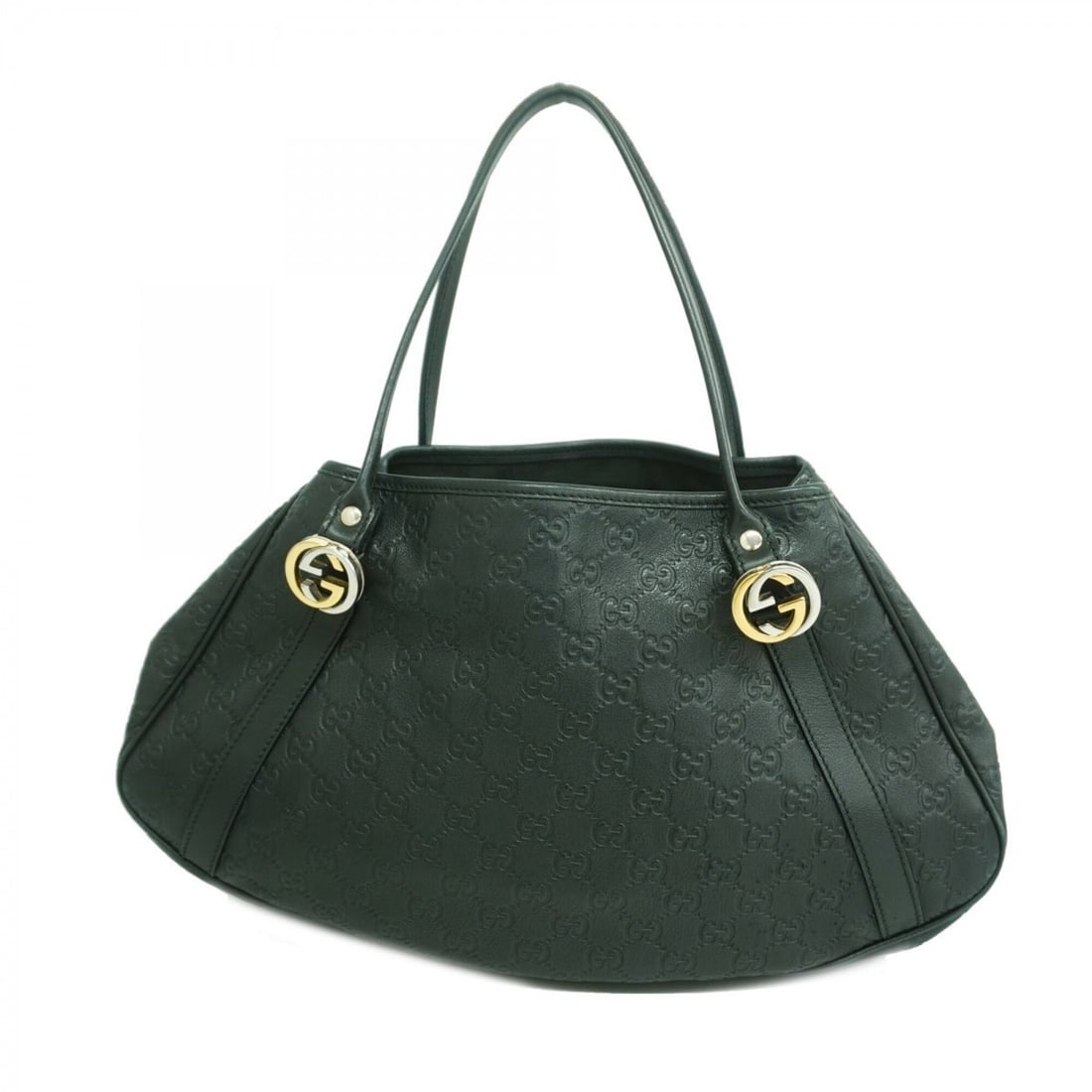 Gucci handbag, Guccissima pattern, 232963, leather, black and gold, women's. (1 of 12)
