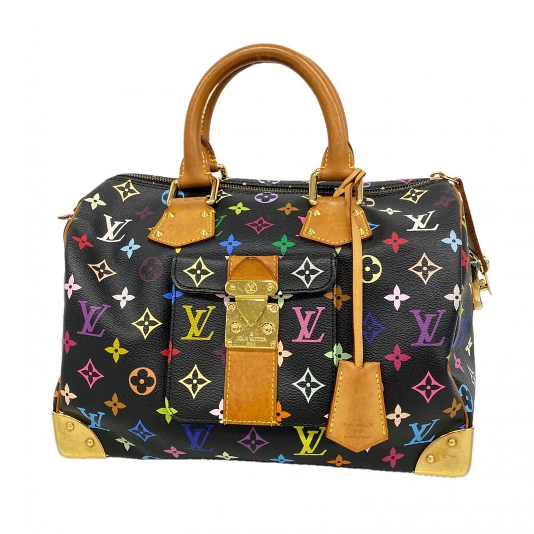 Louis Vuitton Monogram Multicolor Speedy 30 Handbag M92642 Noir (Women's) (1 of 15)