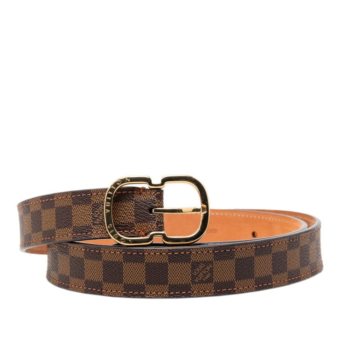 Louis Vuitton Damier Ceinture Mini Belt, Size: 80 32, M9744, Brown Leather, Women's, LOUIS VUITTON (1 of 7)