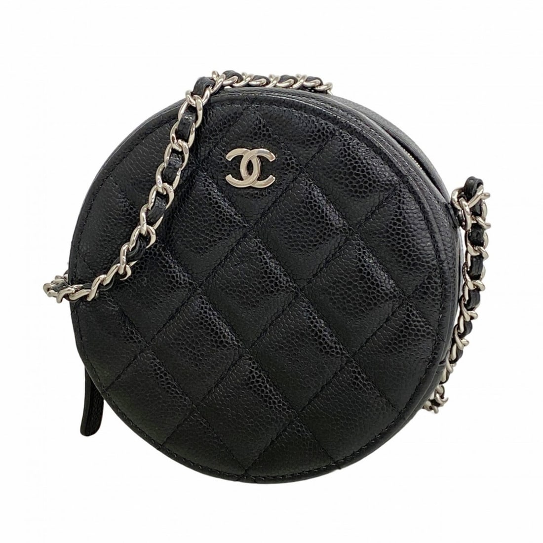 Chanel Matelassé Chain Shoulder Bag, Caviar Leather, Black, Women's (1 of 19)