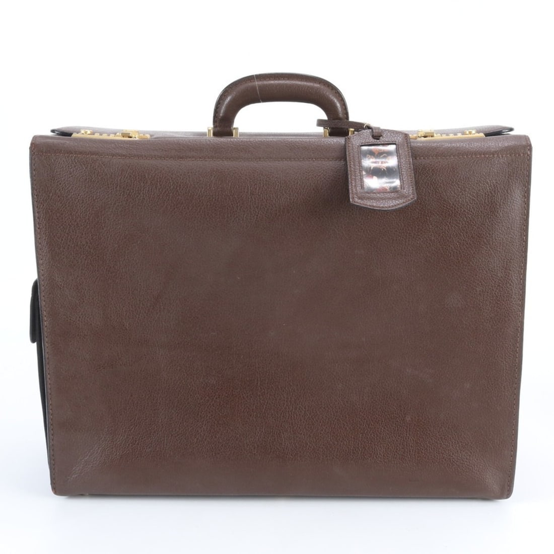 Salvatore Ferragamo Leather Trunk Hard Case Business Handbag Genuine Trip Brown Men's: --- Catalog ---Category: SizeSize (HxWxD): 34cm x 45cm x 15cm / 13.38'' x 17.71'' x 5.9''Handle Length: 23cm / 9.05''Category: DesignType: HandbagColor: BrownGender: MenMaterial: Leather Category: Gen