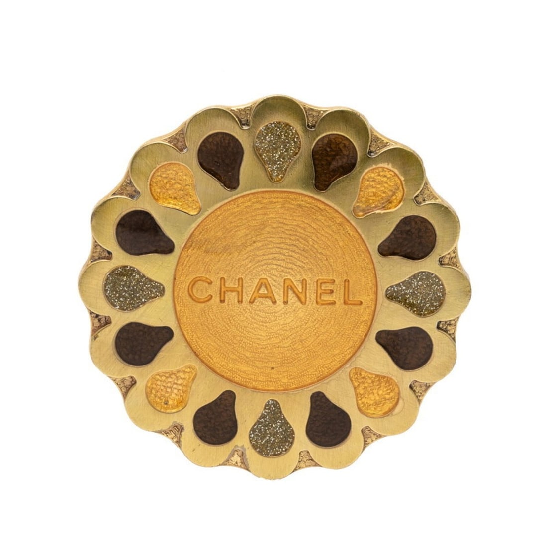Chanel Logo Brooch, Gold Plated, Women's CHANEL (1 of 16)