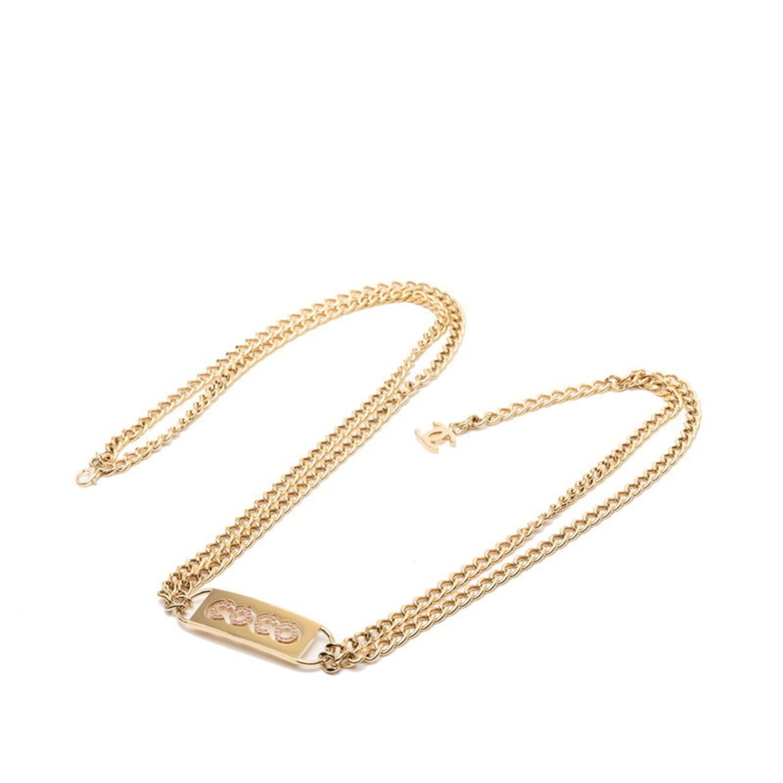 Chanel Coco Mark Chain Belt, Gold and Pink Plated Rhinestones, Women's CHANEL: --- Catalog ---Category: SizeWidth: 1.5cm / 0.59''Length: 92cm / 36.22''Category: DesignType: Chain beltColor: Gold, PinkFinish: Gold platedGender: WomenEmbellishment: RhinestoneCategory: GeneralBrand