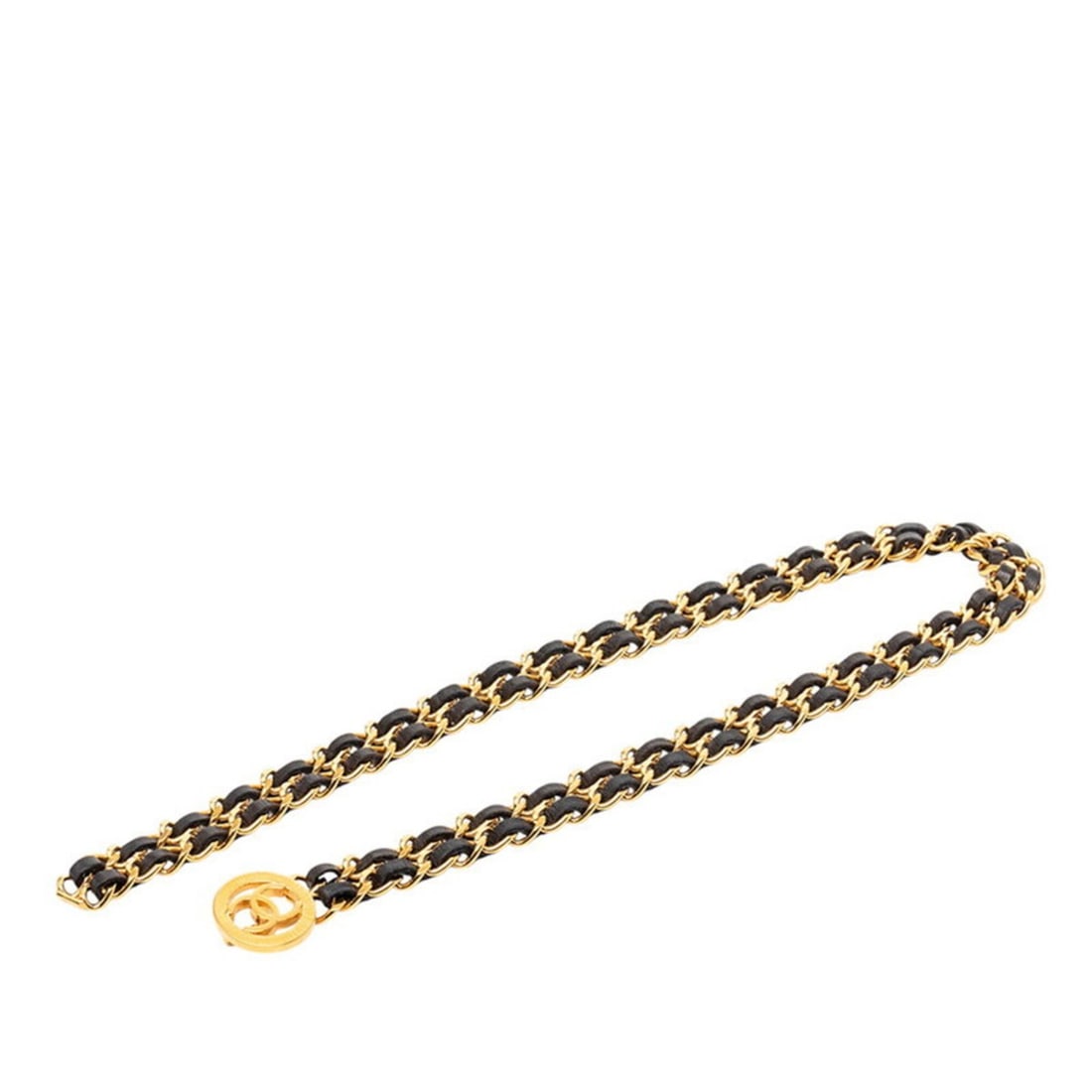 Chanel Coco Mark Chain Belt, Gold and Black Plated Leather, Women's CHANEL (1 of 19)