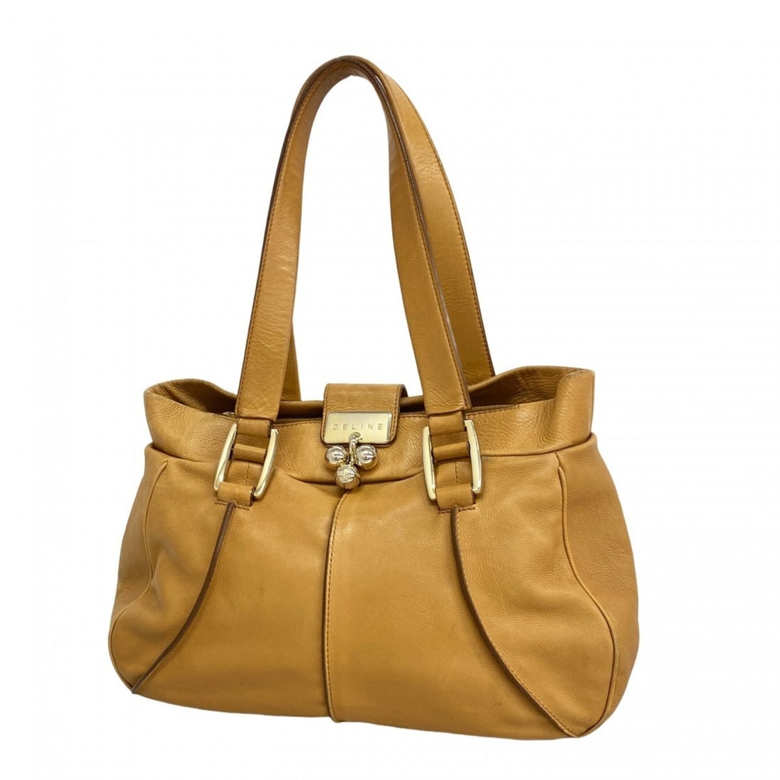 Celine tote bag, leather, light brown/champagne, women's. (1 of 12)