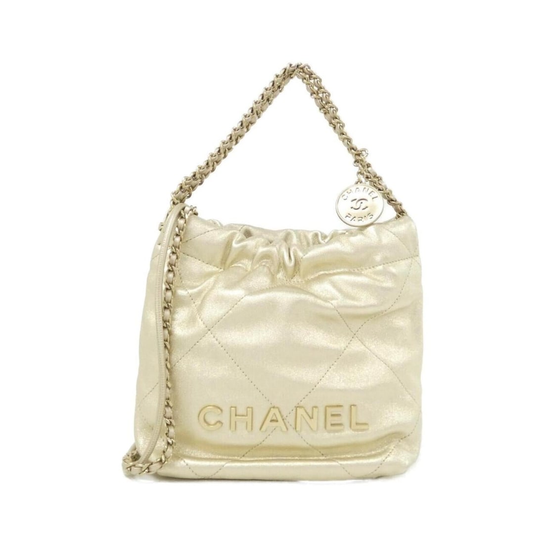 Chanel 22 Line MINI AS3980 Handbag: --- Catalog ---Category: SizeSize (HxWxD): 18cm x 18cm x 6cm / 7.08'' x 7.08'' x 2.36''Category: DesignType: HandbagColor: GoldGender: Women,MenHardware Color: Matte goldCategory: GeneralMPN: AS3980Br