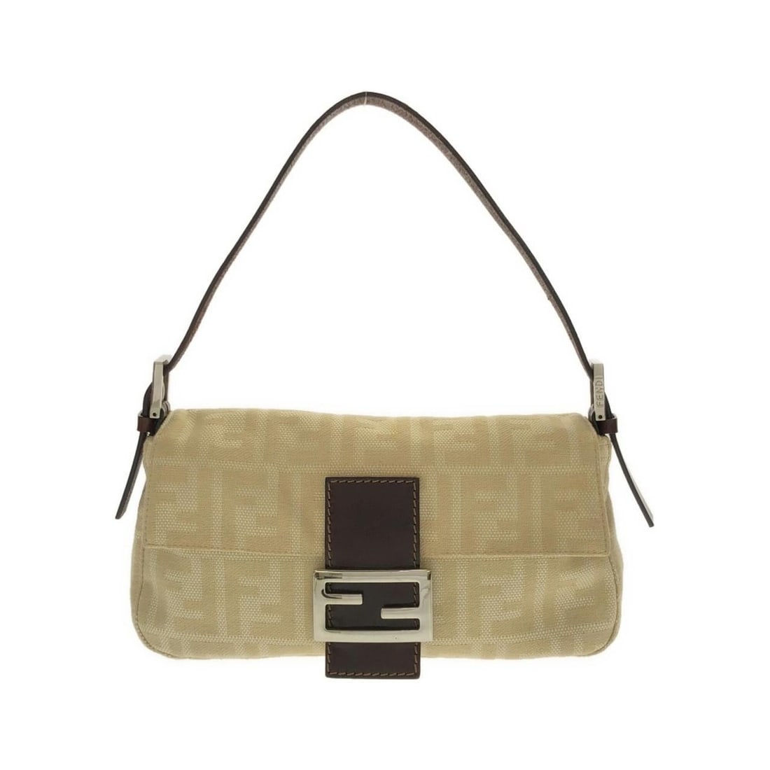 Fendi Baguette 26424 Shoulder Bag: --- Catalog ---Category: SizeSize (HxWxD): 14cm x 25cm x 4cm / 5.51'' x 9.84'' x 1.57''Category: DesignType: Shoulder bagColor: Beige, BrownGender: Men,WomenMaterial: Canvas , Leather Hardware Color: