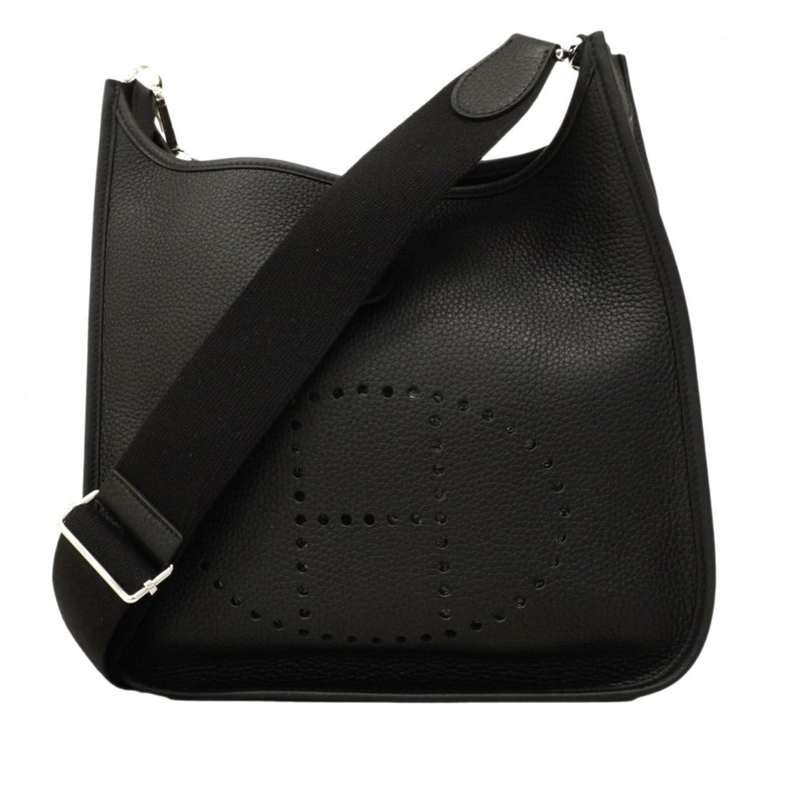 Hermes Evelyne 3PM Shoulder Bag, Taurillon Clemence Leather, Black, K Stamp, Women's (1 of 12)
