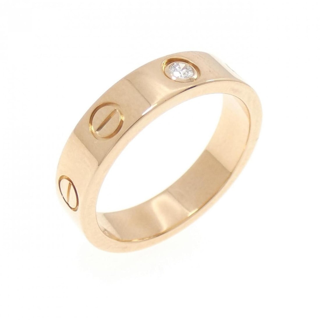 Cartier Mini Love 1P Ring: --- Catalog ---Category: SizeUS Size: 4Brand Size: 47Category: DesignType: Band ringStone: DiamondGender: WomenMaterial: Pink gold (18K)Category: GeneralBrand: Cartier--- Item List ---Section: