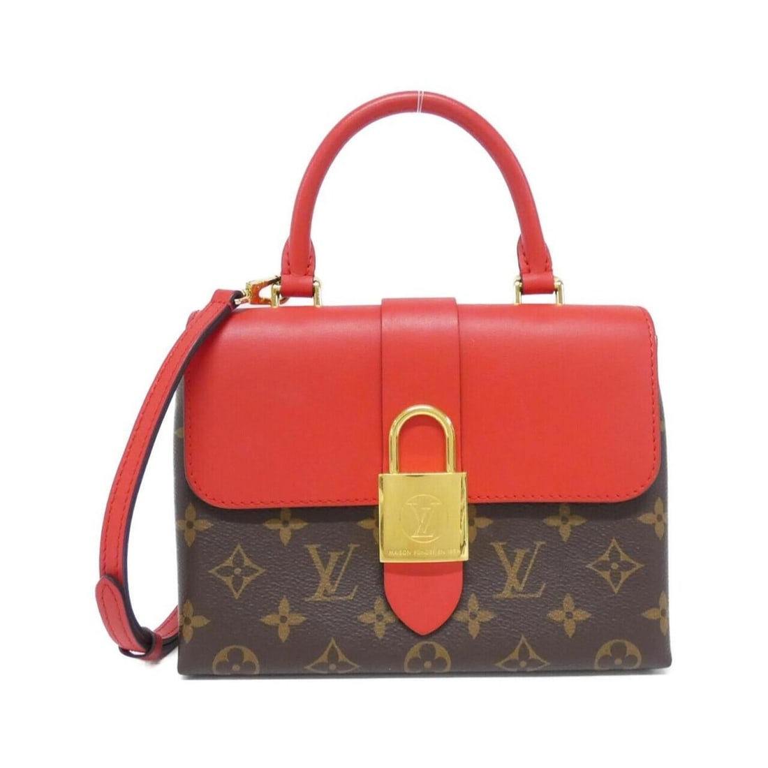Louis Vuitton Monogram Rocky BB M44322 Handbag: --- Catalog ---Category: SizeSize (HxWxD): 16cm x 21cm x 7cm / 6.29'' x 8.26'' x 2.75''Category: DesignType: HandbagColor: Coquelicots, MarronGender: WomenMaterial: Coated canvas , Leather Hardware