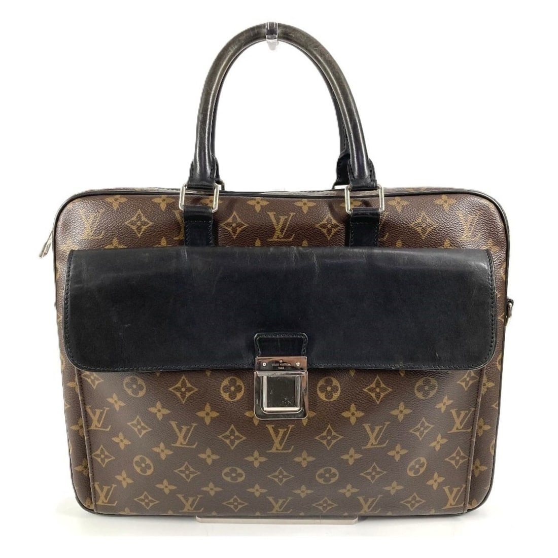 LOUIS VUITTON M56719 Monogram Macassar Soft Briefcase Tote Bag, Document Handbag, Business Canvas, (1 of 18)