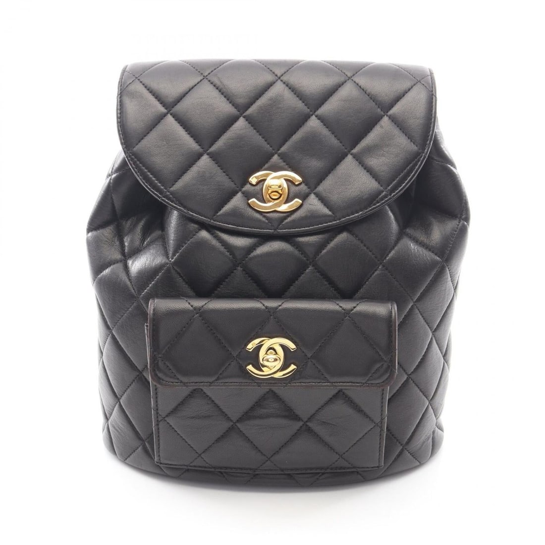 Chanel Matelassé Backpack/Handbag, Lambskin Leather, Women's, Black (1 of 15)