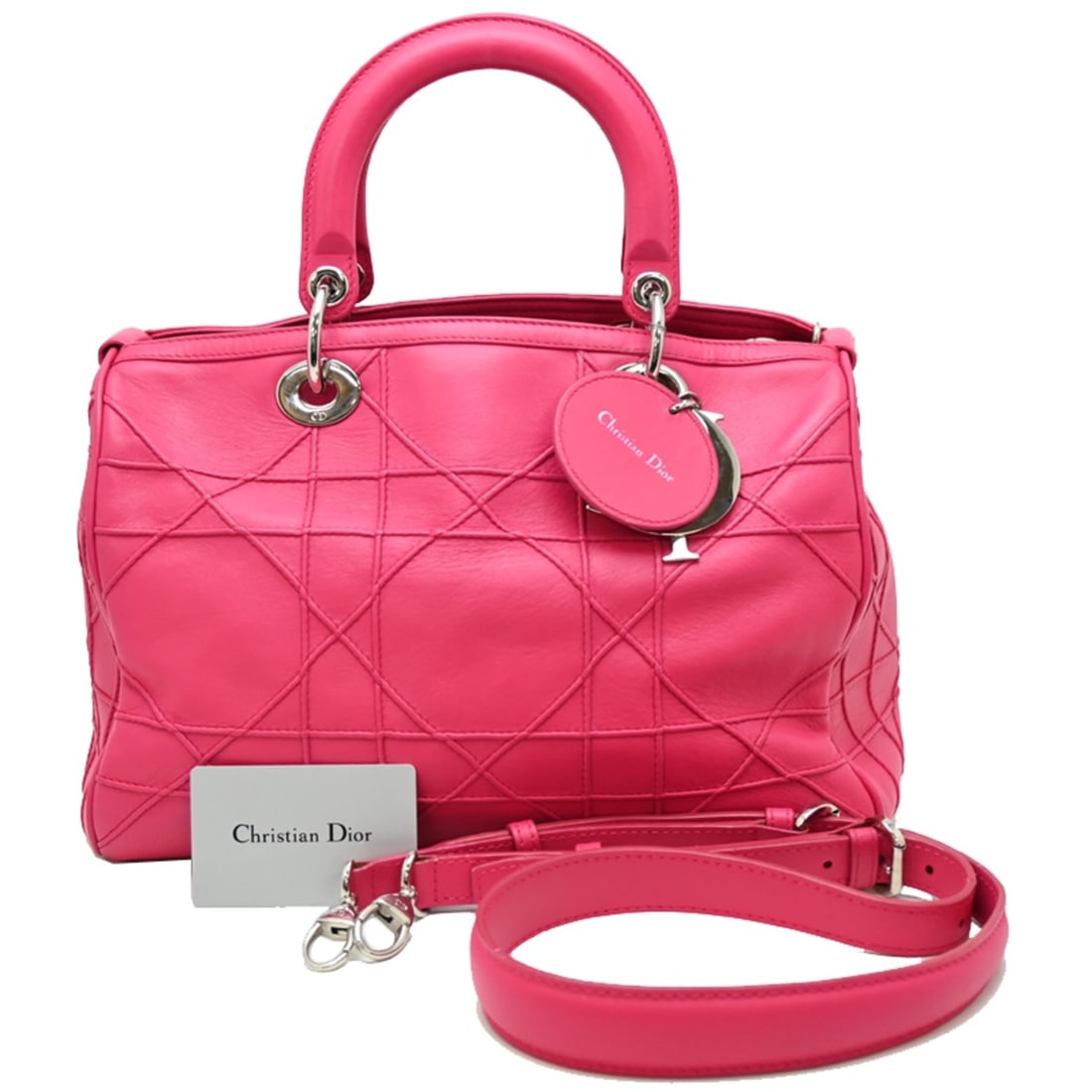 Christian Dior Granville Cannasi Bag, Women's Handbag, Leather, Shocking Pink (1 of 13)