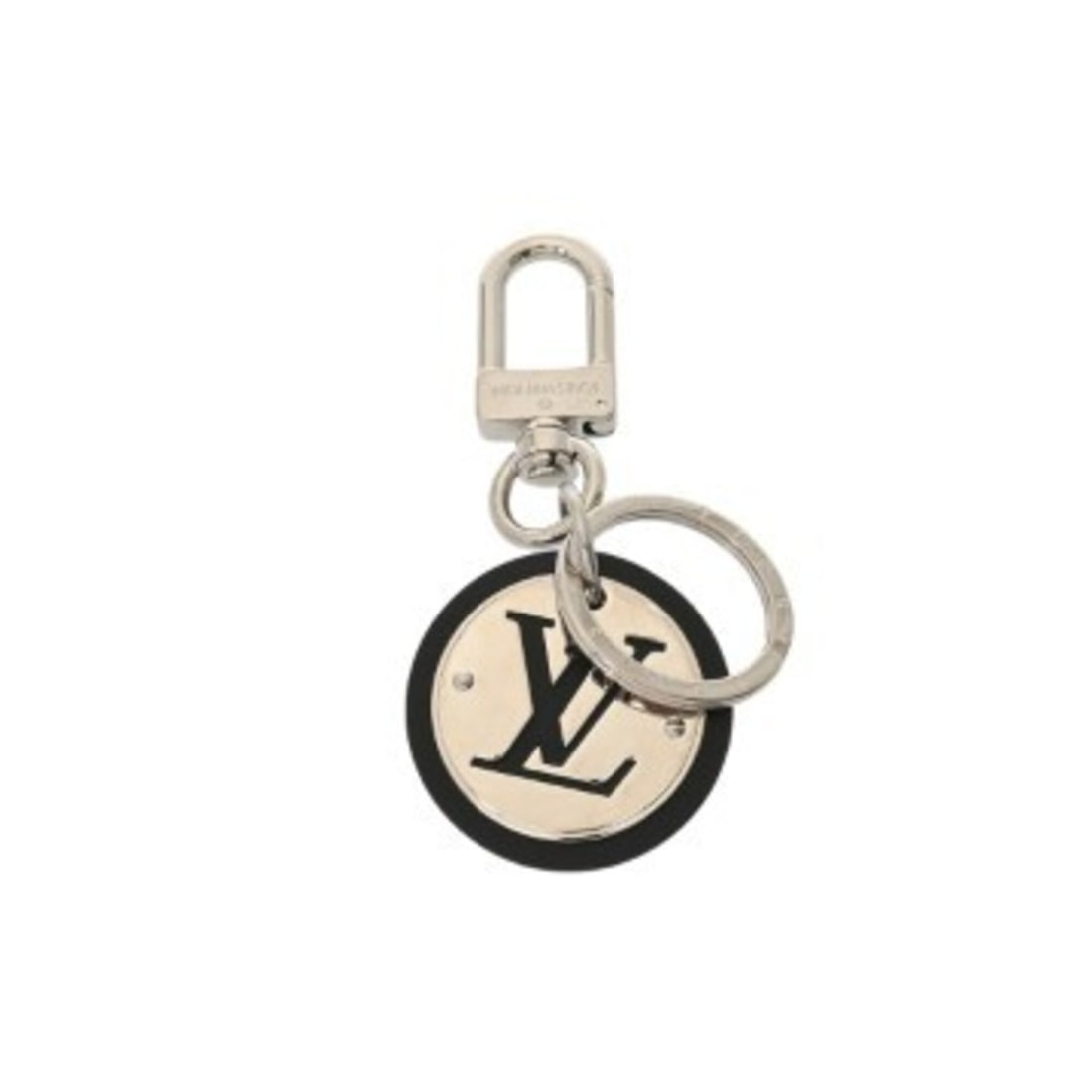 LOUIS VUITTON LV Circle Bag Charm, Silver/Black, M67362, Men's, Metal/Leather Keychain, A Rank, (1 of 14)