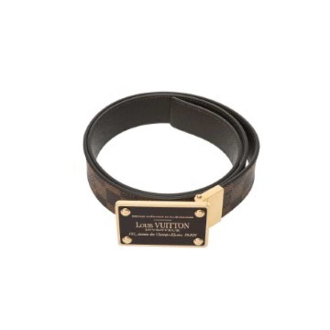 LOUIS VUITTON Louis Vuitton Damier Ceinture Inventeur Size 95 Brown M9677 Men's Canvas Belt A Rank (1 of 11)