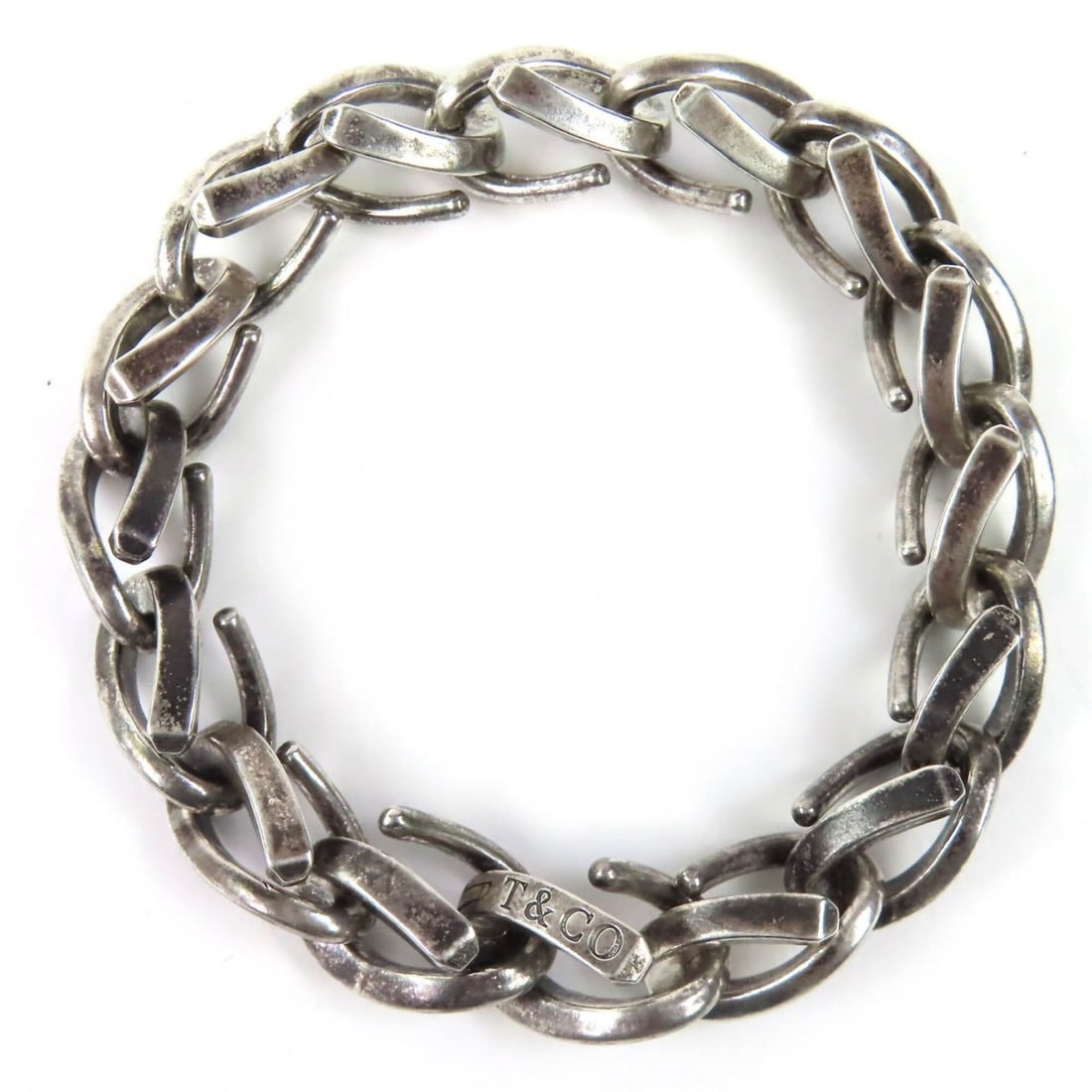 TIFFANY&Co. Tiffany Forge Large Link Bracelet, 925 Sterling Silver, 16 Links, Oxidized Finish, Comes (1 of 16)
