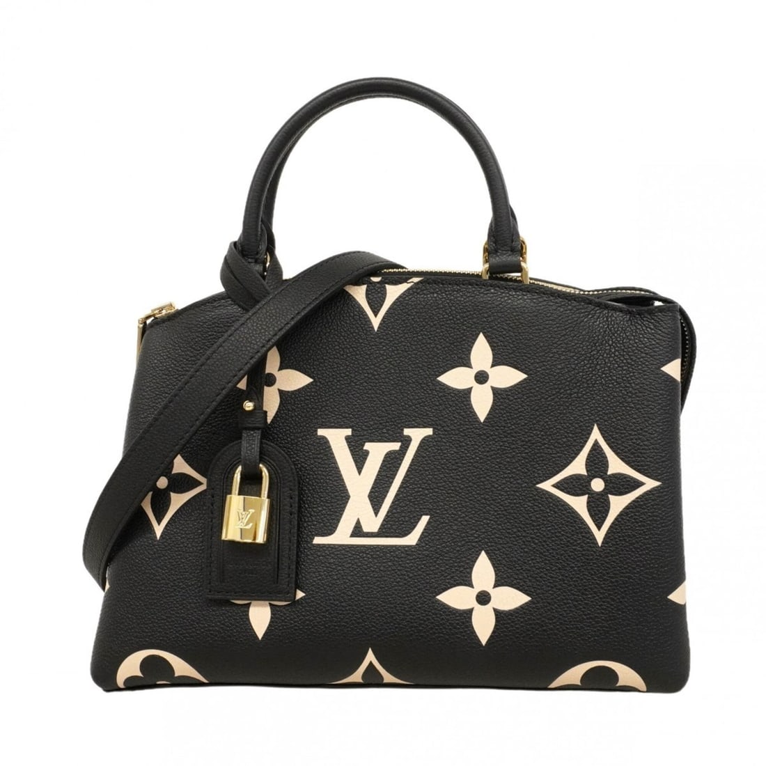 Louis Vuitton Monogram Empreinte Bicolor Petit Palais PM Handbag M58913 Black Beige 2-way Bag for (1 of 20)