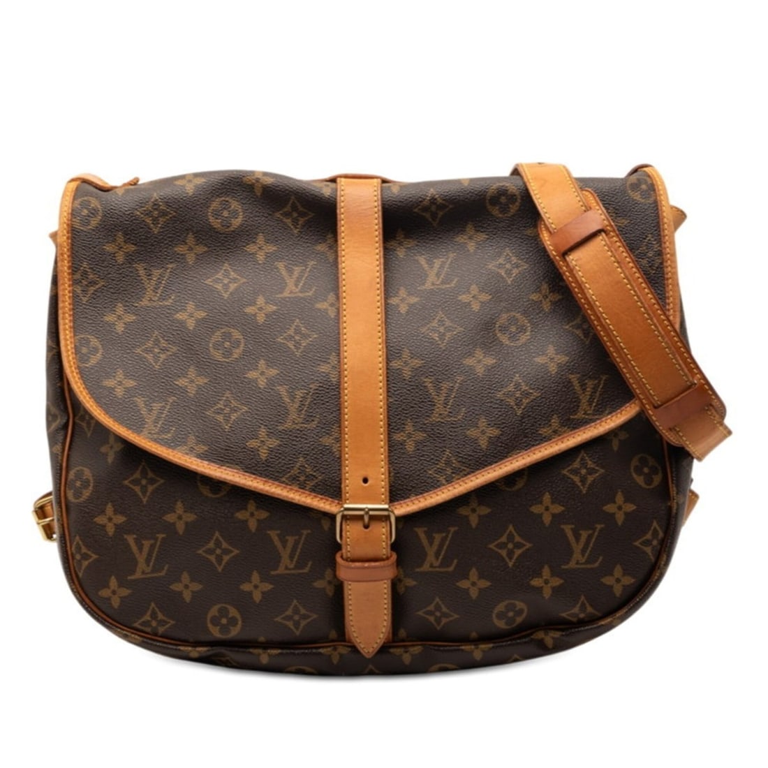 Louis Vuitton Monogram Saumur 35 Crossbody Shoulder Bag M42254 Brown Leather Women's LOUIS VUITTON (1 of 11)
