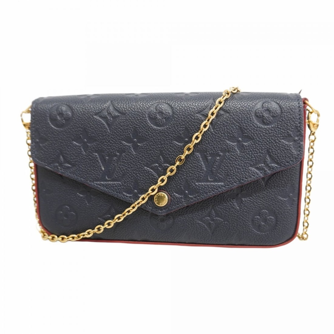 Louis Vuitton Monogram Empreinte Pochette Felicie M64099 Marine Rouge Women's Wallet/Shoulder Wallet (1 of 12)