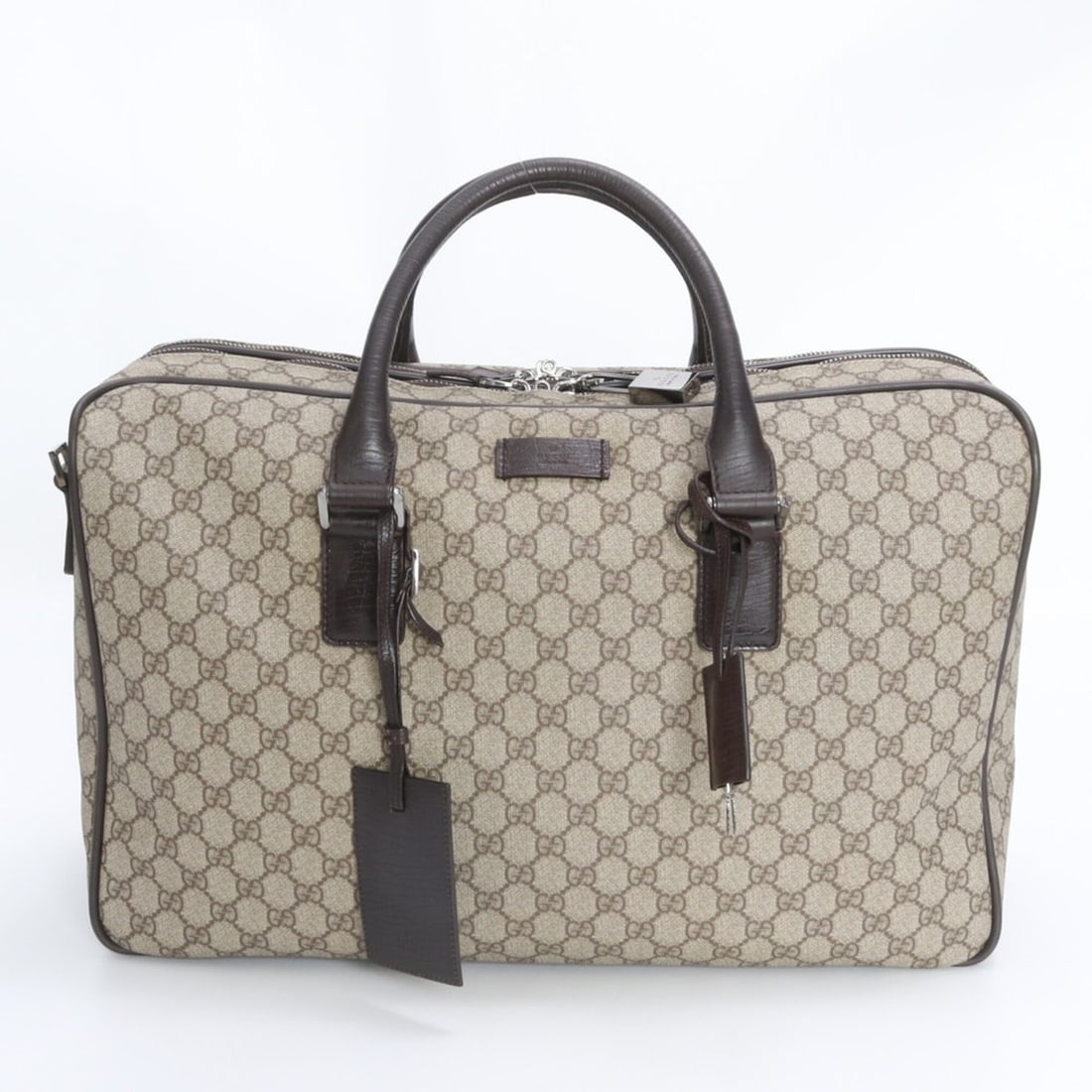 Gucci GG Supreme 131216 Leather Boston Handbag, Business Trip/Travel Tote Bag, Carry-on, Brown, (1 of 20)