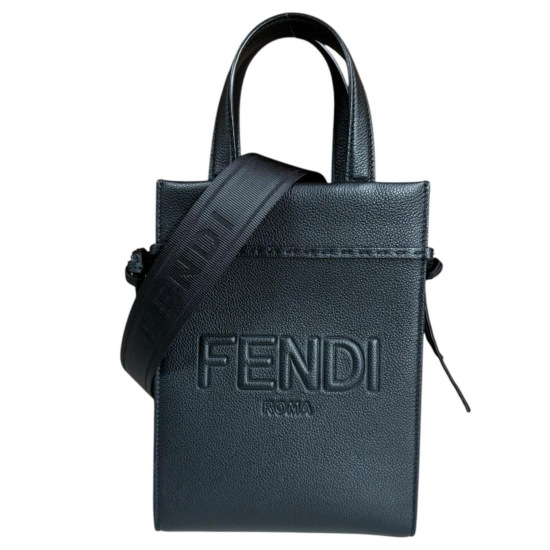 Fendi Go To Shopper Small Shoulder Bag, Leather 7VA584, Black, Men's & Women's, FENDI 2-way (1 of 13)