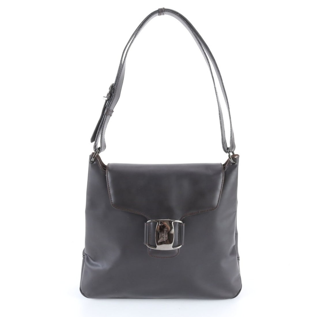Salvatore Ferragamo Vara Leather One-Shoulder Bag, Shoulder Handbag, Genuine Leather, Brown, Women's (1 of 8)