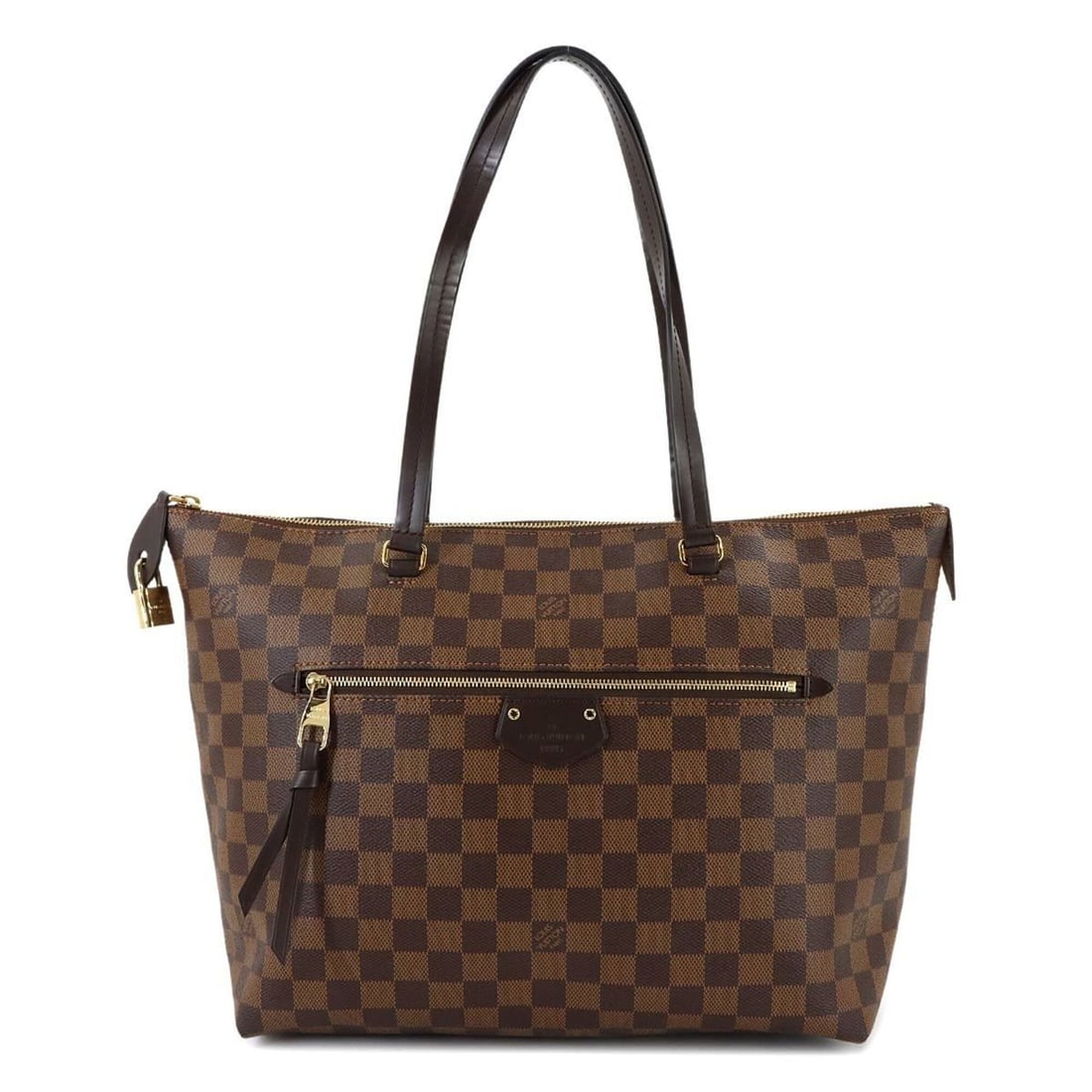 Louis Vuitton Damier Iena MM Tote Handbag, Ebene, N41013, Gold Hardware (1 of 13)