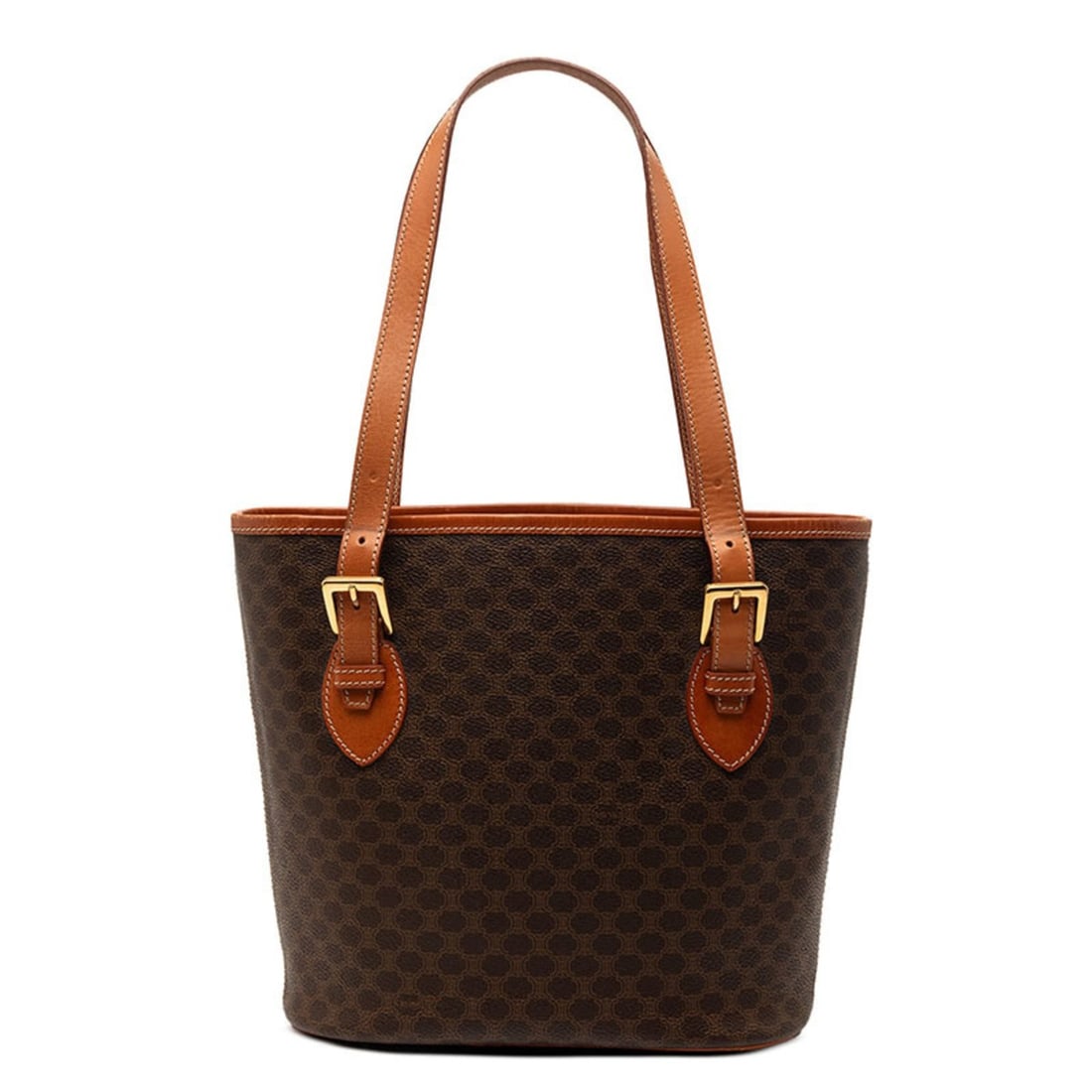 Celine Macadam Tote Bag Shoulder Brown Leather Women's CELINE (1 of 12)