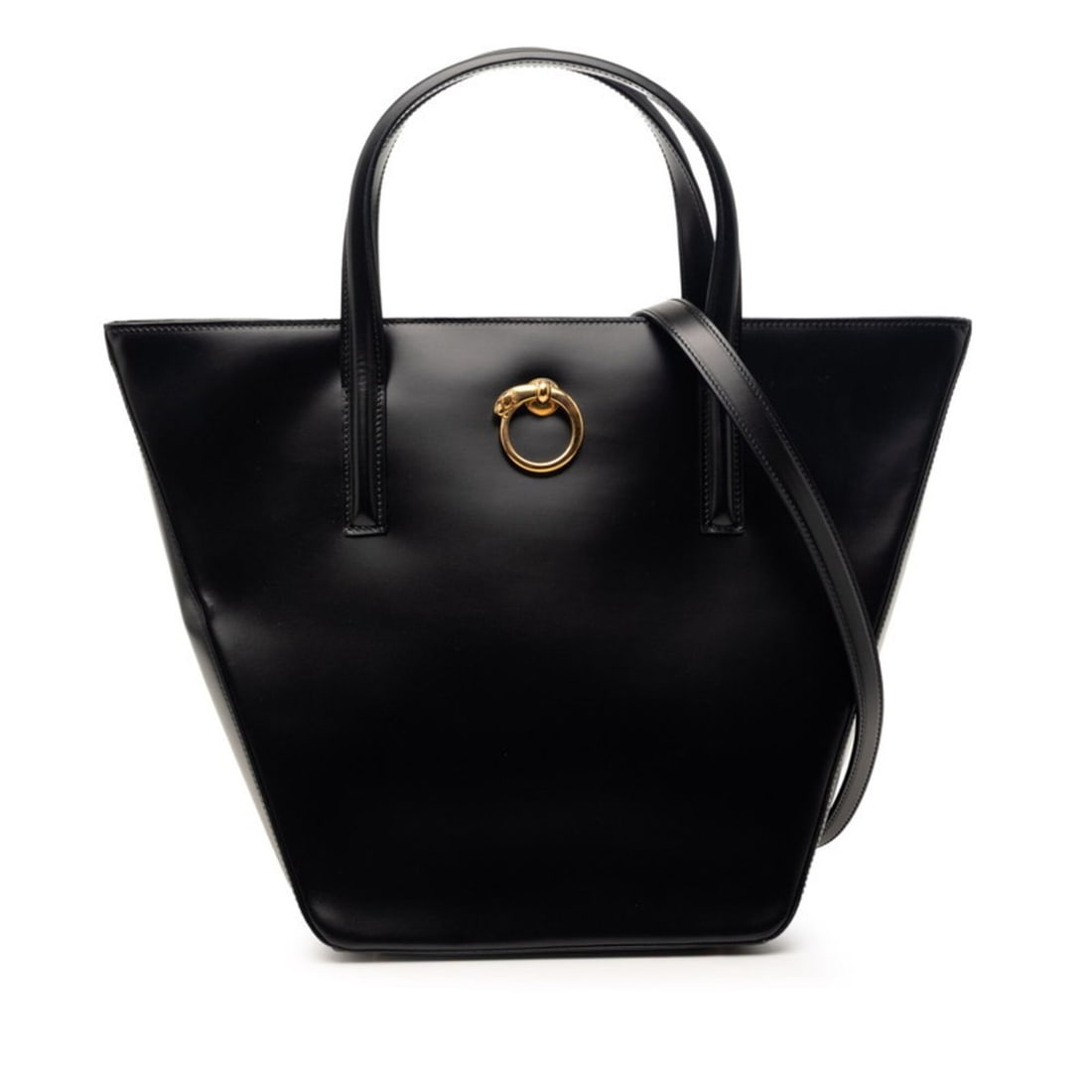 Cartier Panthère Handbag Shoulder Bag 2-Way Black Leather Women's CARTIER (1 of 16)