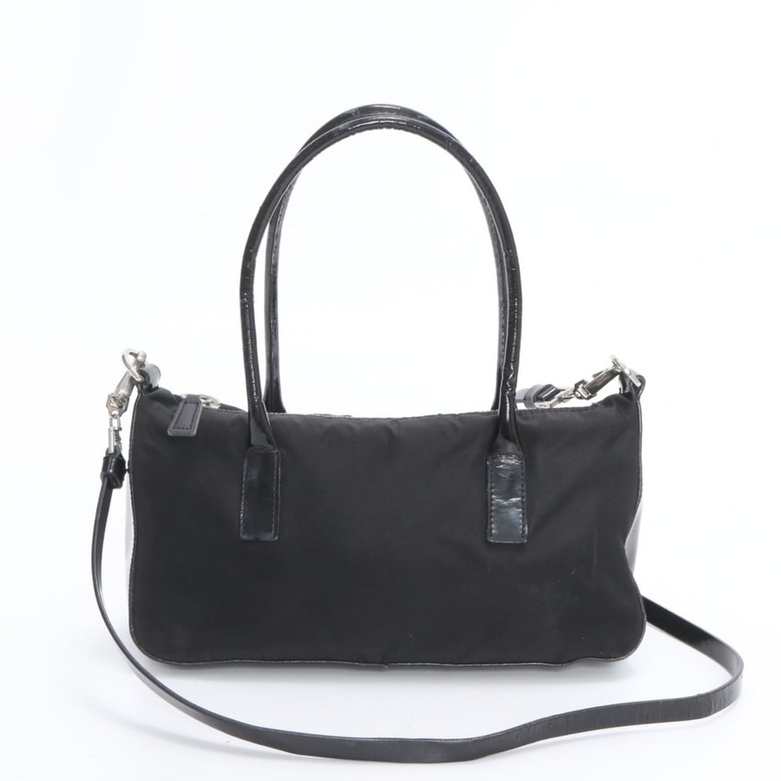 Prada Tessuto Nylon Leather x 2-Way Shoulder Bag, Crossbody Handbag, Genuine Leather, Black, Women's (1 of 13)