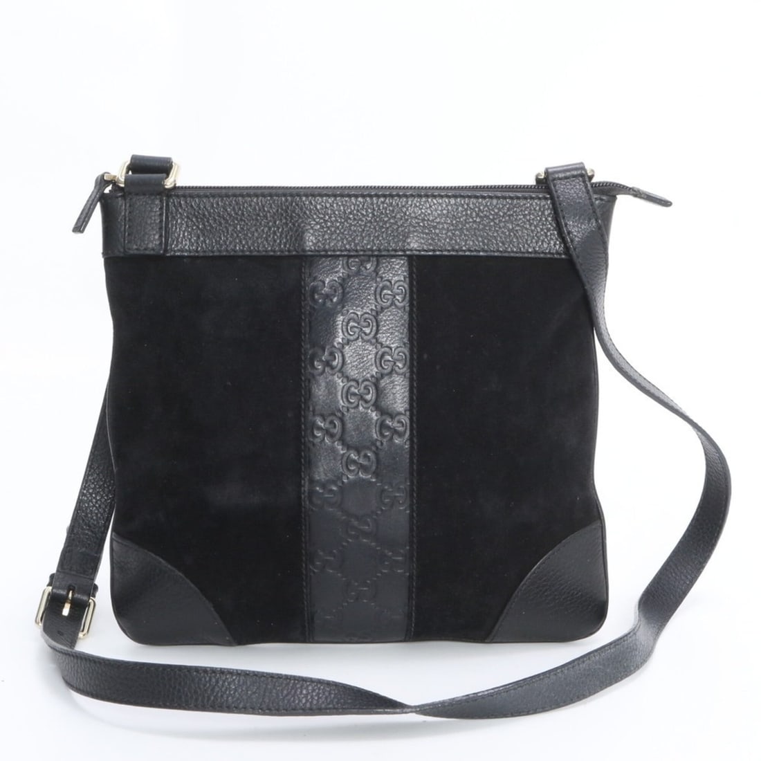 Gucci Guccissima 272390 Leather Shoulder Bag, Crossbody Handbag, Tote Genuine Leather, Black, (1 of 13)