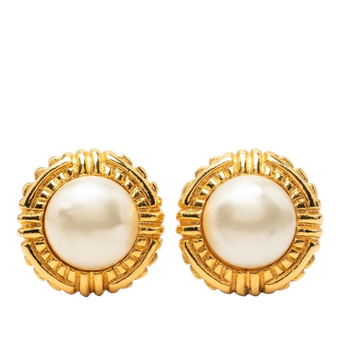 Chanel Vintage Earrings, Gold Plated, Faux Pearl, Women's CHANEL (1 of 11)