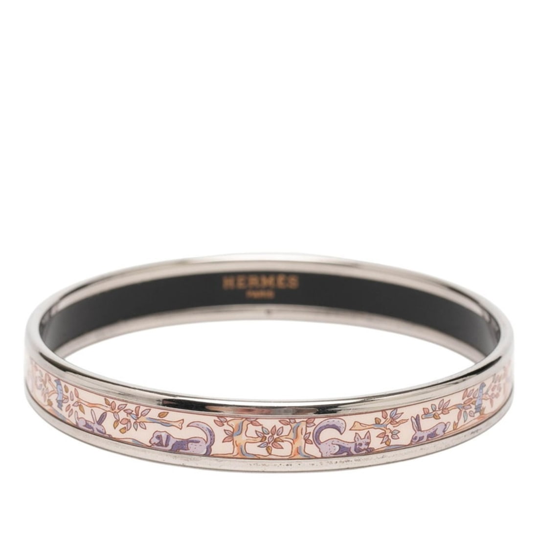 Hermes Email PM Cloisonné Bangle, Silver, Multicolor Metal, Women's: --- Catalog ---Category: SizeWidth: 9mm / 0.35''Length: 19cm / 7.48''Category: DesignType: BangleColor: Multi-colorGender: WomenMaterial: MetalCategory: GeneralBrand: Hermes--- Item List ---Section: C