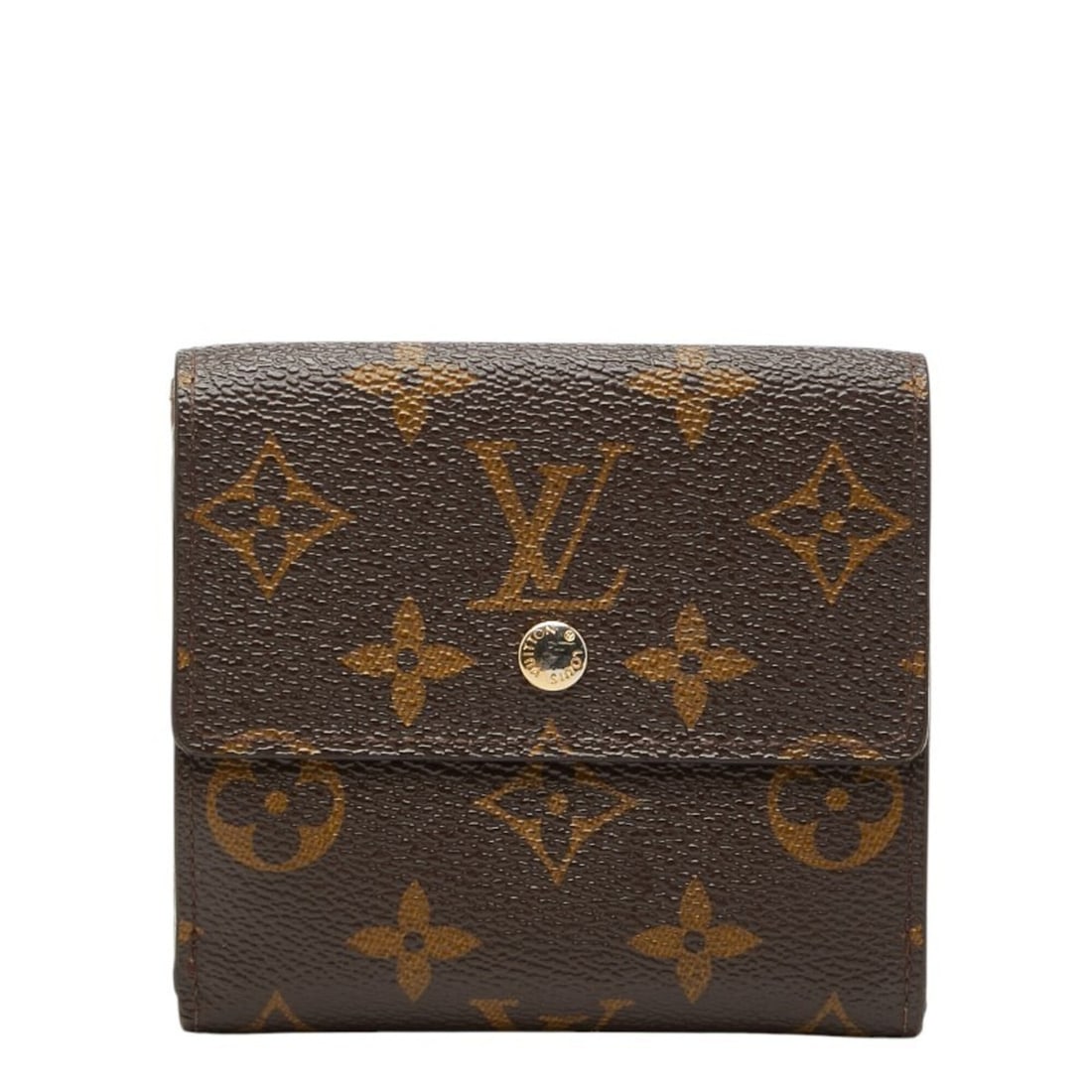 Louis Vuitton Monogram Portefeuille Elise Double Snap Tri-fold Wallet M61654 Brown Leather Women's (1 of 11)