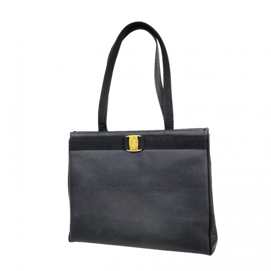 Salvatore Ferragamo Vara Leather Tote Bag, Black, Women's: --- Catalog ---Category: SizeSize (HxWxD): 29cm x 34cm x 12cm / 11.41'' x 13.38'' x 4.72''Category: DesignType: Tote bagColor: BlackGender: WomenMaterial: Leather Hardware Color: GoldCategory: General