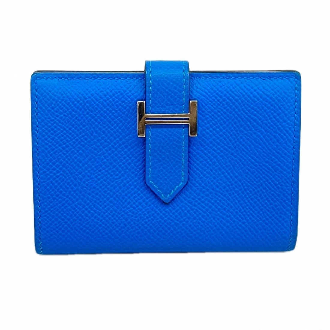 Hermes Bearn Business Card Holder/Card Case, Veau Epsom Leather, Blue Zanzibar, X Stamp, (1 of 20)