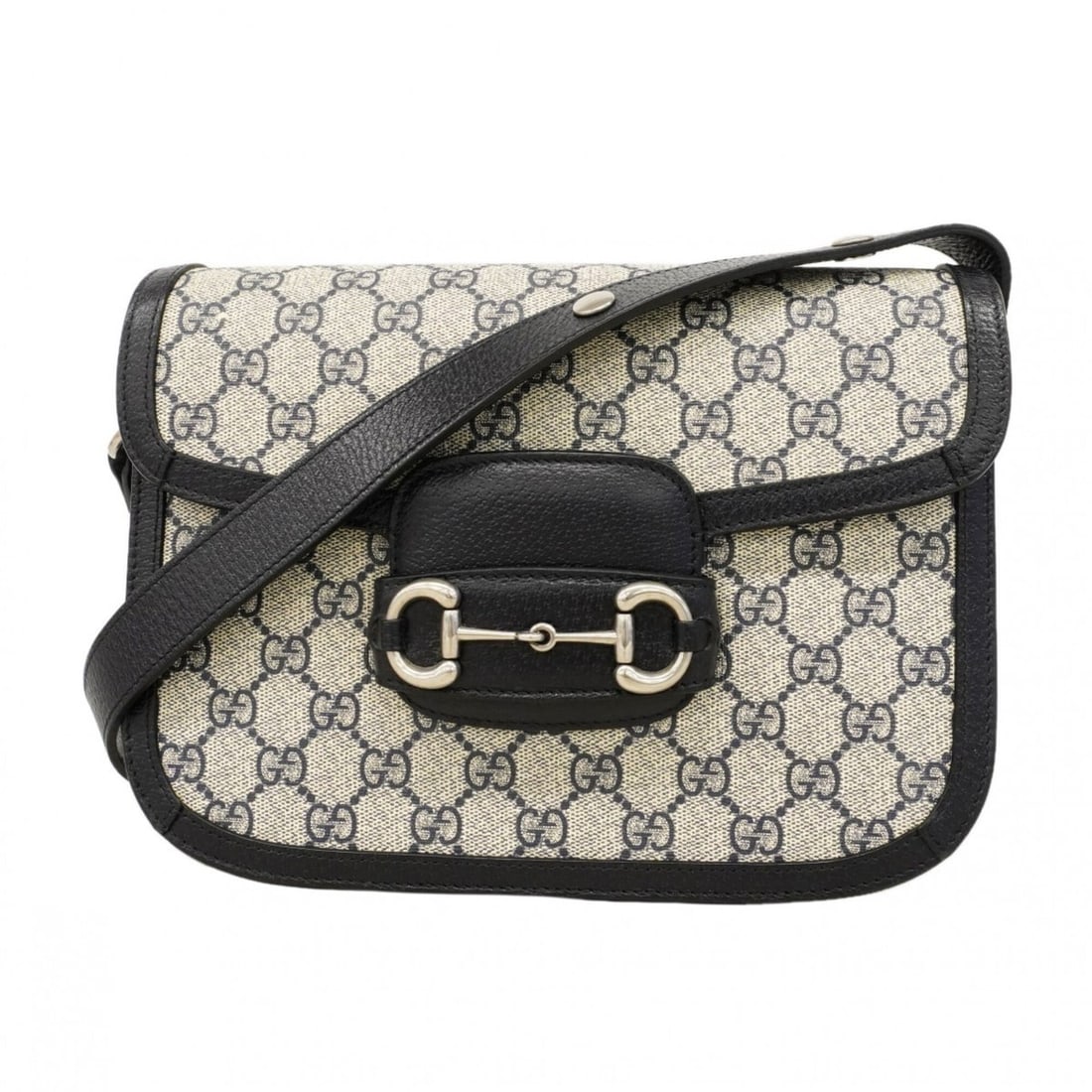 Gucci GG Supreme Horsebit Shoulder Bag 602204 Navy Women's (1 of 20)