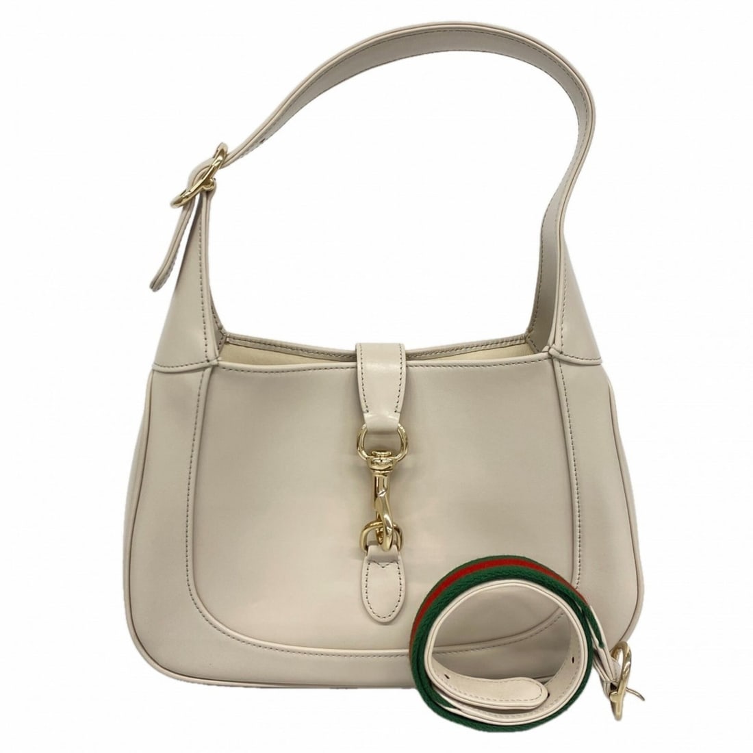 Gucci Jackie handbag, model number 782849, leather, ivory/champagne, women's. (1 of 20)