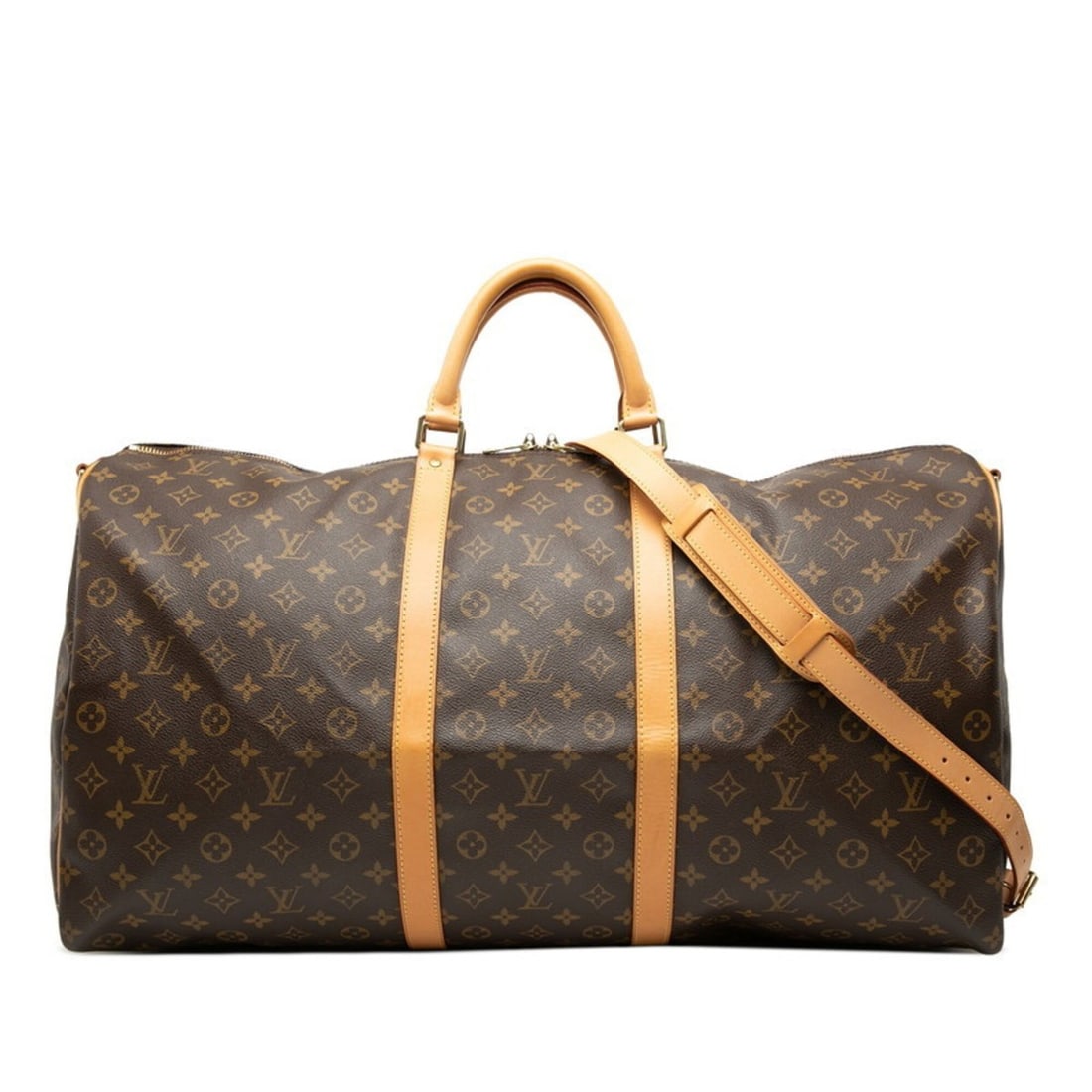 Louis Vuitton Monogram Keepall Bandoulière 60 Boston Bag Shoulder 2WAY M41412 Brown Leather Women's (1 of 7)